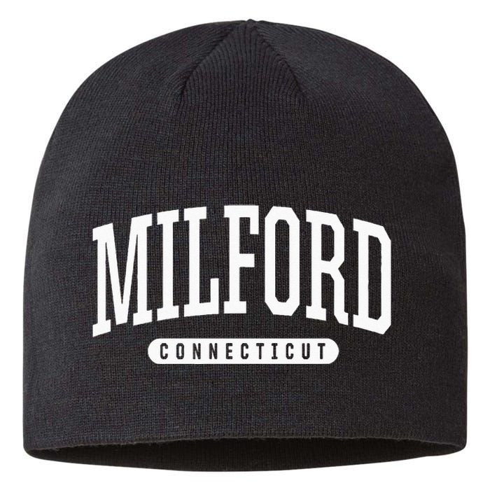 College Style Milford Connecticut Souvenir Gift Sustainable Beanie