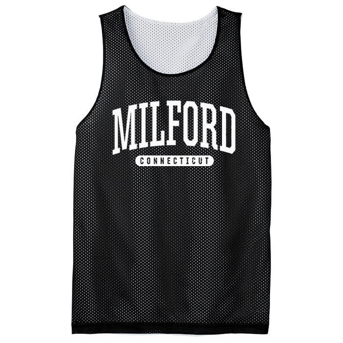 College Style Milford Connecticut Souvenir Gift Mesh Reversible Basketball Jersey Tank