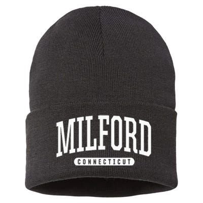 College Style Milford Connecticut Souvenir Gift Sustainable Knit Beanie