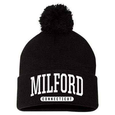 College Style Milford Connecticut Souvenir Gift Pom Pom 12in Knit Beanie