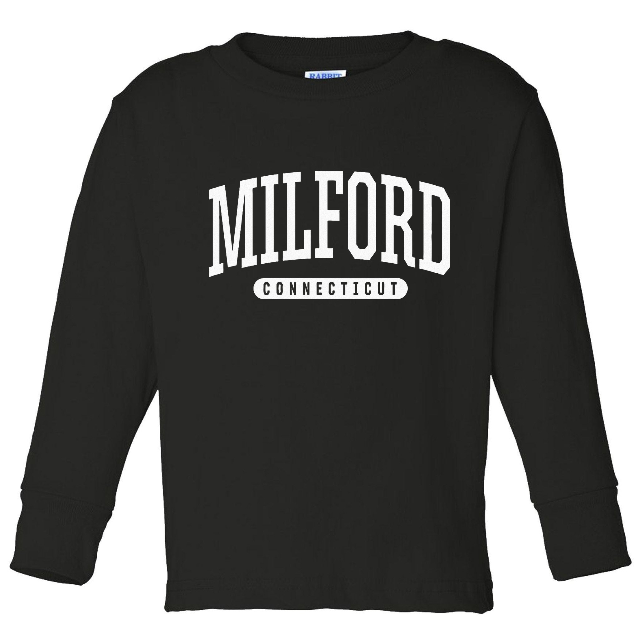College Style Milford Connecticut Souvenir Gift Toddler Long Sleeve Shirt