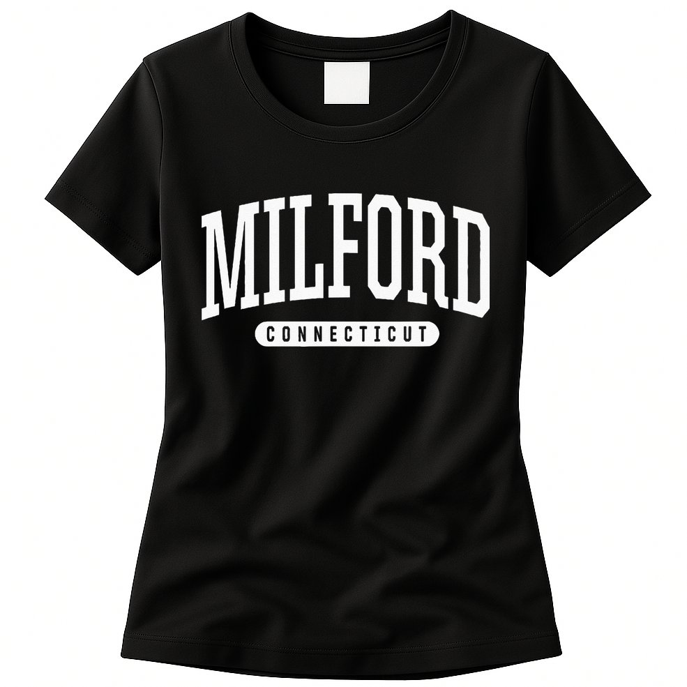 College Style Milford Connecticut Souvenir Gift Womens T-Shirt