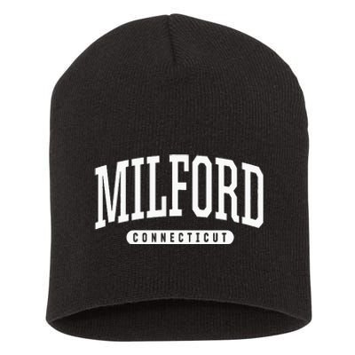 College Style Milford Connecticut Souvenir Gift Short Acrylic Beanie