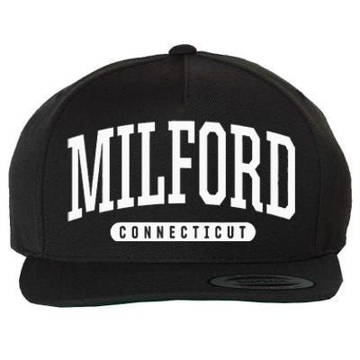 College Style Milford Connecticut Souvenir Gift Wool Snapback Cap