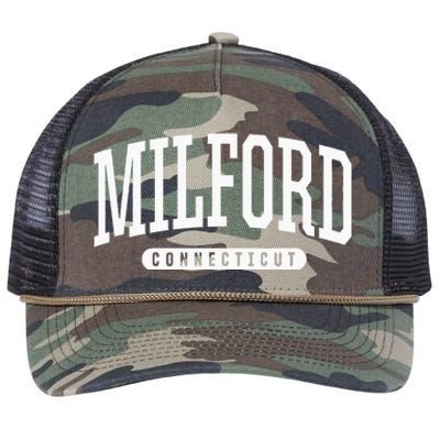 College Style Milford Connecticut Souvenir Gift Retro Rope Trucker Hat Cap