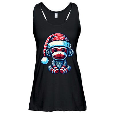 Cute Sock Monkey Wearing A Santa Hat Sock Monkey Christmas Ladies Essential Flowy Tank