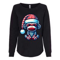 Cute Sock Monkey Wearing A Santa Hat Sock Monkey Christmas Womens California Wash Sweatshirt