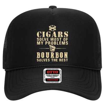 Cigars Solve Most Of My Problems Bourbon Does The Rest Trucker Hat