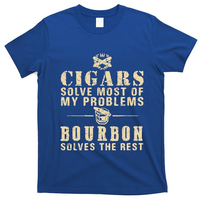 Cigars Solve Most Of My Problems Bourbon Does The Rest T-Shirt