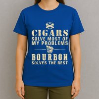 Cigars Solve Most Of My Problems Bourbon Does The Rest T-Shirt
