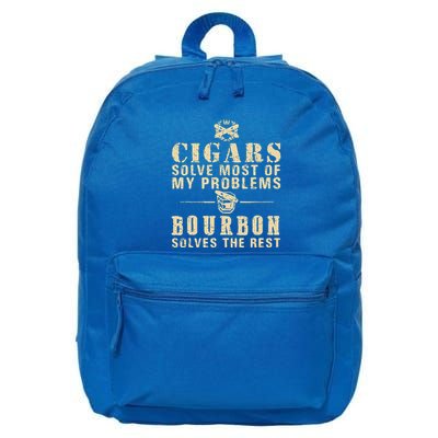 Cigars Solve Most Of My Problems Bourbon Does The Rest 16 in Basic Backpack