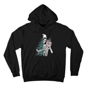 Christmas Sorta Merry Sorta Scary Skeleton Xmas Tree Tall Hoodie