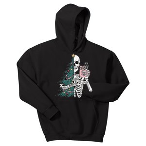 Christmas Sorta Merry Sorta Scary Skeleton Xmas Tree Kids Hoodie