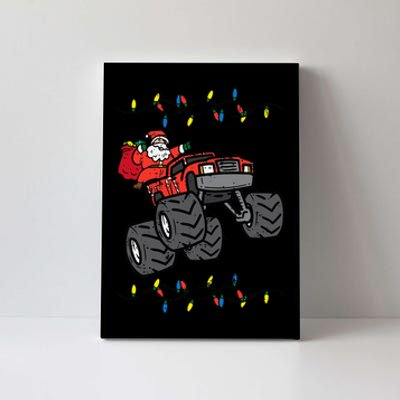 Christmas Santa Monster Truck Xmas Canvas