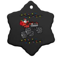 Christmas Santa Monster Truck Xmas Ceramic Star Ornament