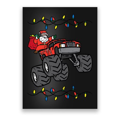 Christmas Santa Monster Truck Xmas Poster