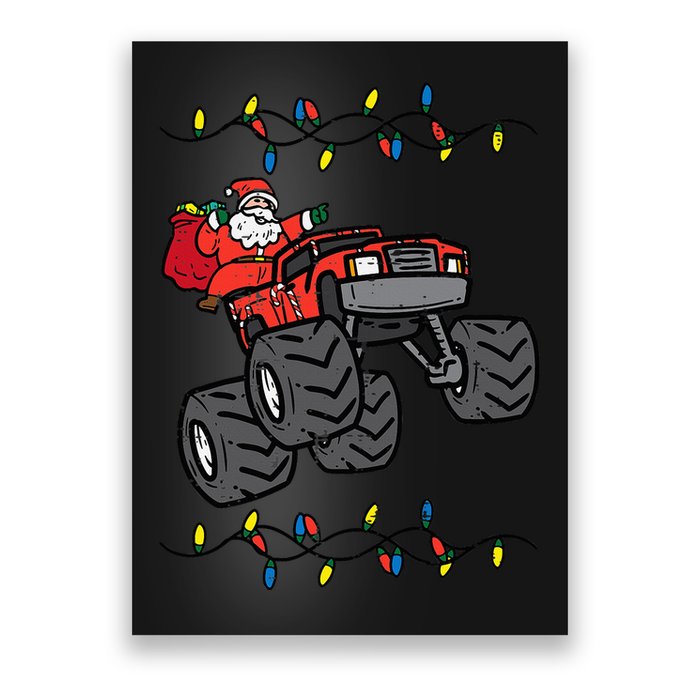 Christmas Santa Monster Truck Xmas Poster