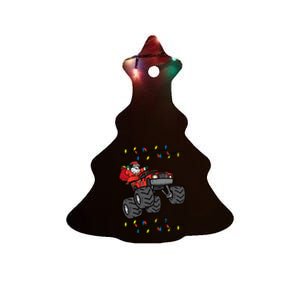 Christmas Santa Monster Truck Xmas Ceramic Tree Ornament