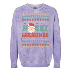 Cute Santa Merry Christmas Colorblast Crewneck Sweatshirt