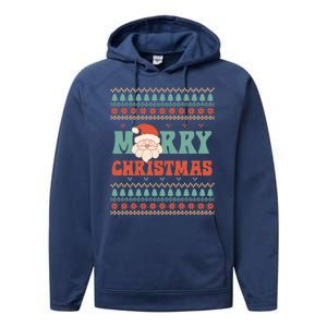 Cute Santa Merry Christmas Performance Fleece Hoodie