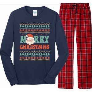 Cute Santa Merry Christmas Long Sleeve Pajama Set