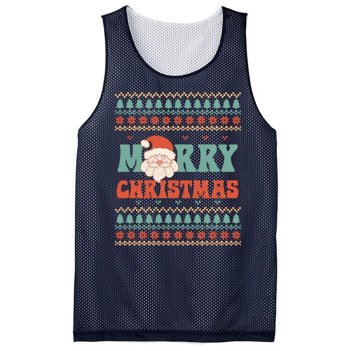 Cute Santa Merry Christmas Mesh Reversible Basketball Jersey Tank