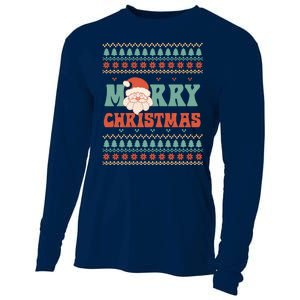 Cute Santa Merry Christmas Cooling Performance Long Sleeve Crew