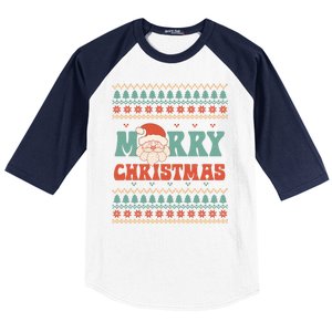 Cute Santa Merry Christmas Baseball Sleeve Shirt