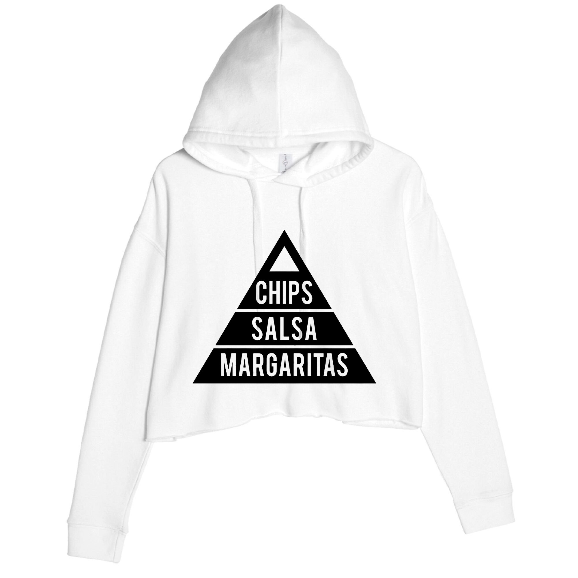 Chips Salsa Margaritas Crop Fleece Hoodie