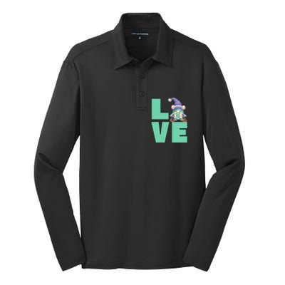 Cute Ski Mom Gnome Graphic And I Love Skiing Great Gift Silk Touch Performance Long Sleeve Polo