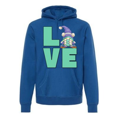 Cute Ski Mom Gnome Graphic And I Love Skiing Great Gift Premium Hoodie