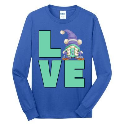 Cute Ski Mom Gnome Graphic And I Love Skiing Great Gift Tall Long Sleeve T-Shirt