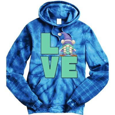 Cute Ski Mom Gnome Graphic And I Love Skiing Great Gift Tie Dye Hoodie