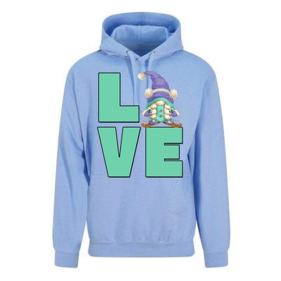 Cute Ski Mom Gnome Graphic And I Love Skiing Great Gift Unisex Surf Hoodie