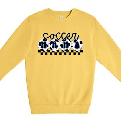 Checkered Soccer Mama Game Day Premium Crewneck Sweatshirt