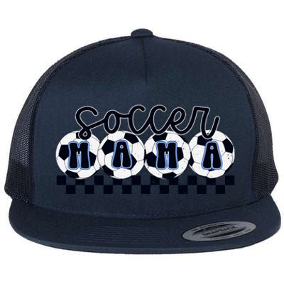 Checkered Soccer Mama Game Day Flat Bill Trucker Hat