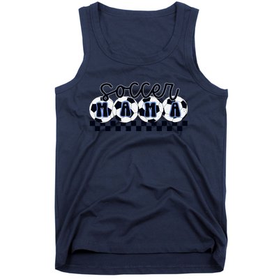 Checkered Soccer Mama Game Day Tank Top