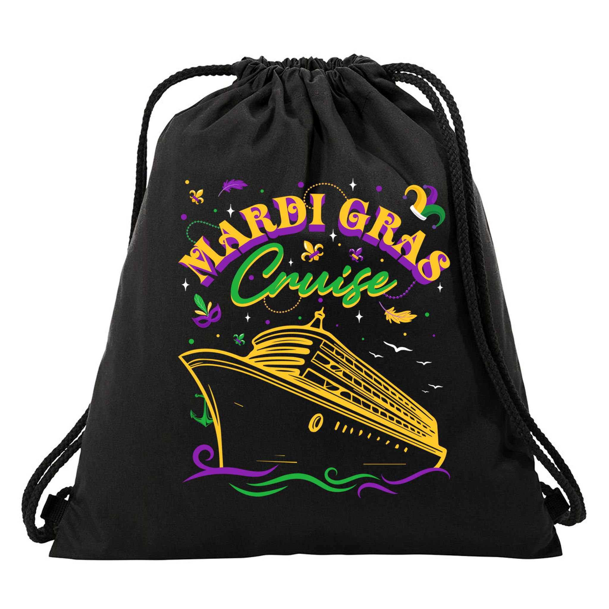 Cruise Ship Mardi Gras Ship Vacation Family Trip Gift Drawstring Bag