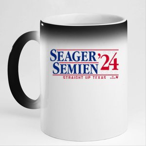 Corey Seager & Marcus Semien 24 Texas Baseball 11oz Black Color Changing Mug