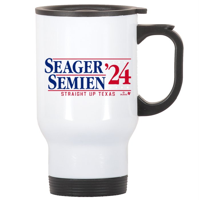 Corey Seager & Marcus Semien 24 Texas Baseball Stainless Steel Travel Mug