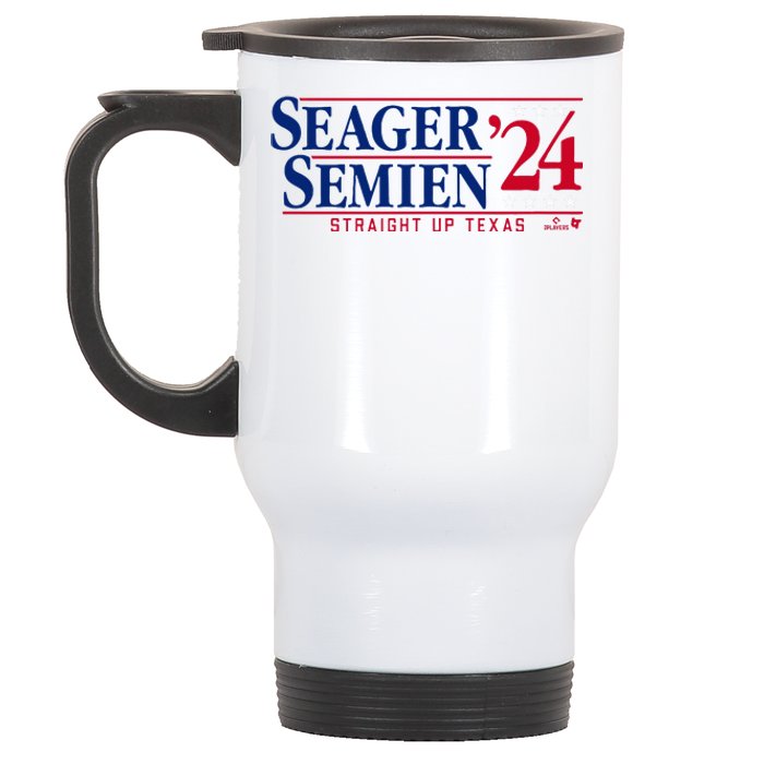 Corey Seager & Marcus Semien 24 Texas Baseball Stainless Steel Travel Mug