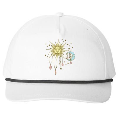 Celestial Sun Moon W Stars 90S Witch Whimsigoth Aesthetic Funny Gift Snapback Five-Panel Rope Hat