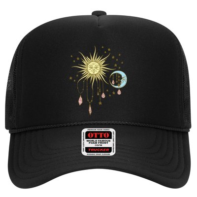 Celestial Sun Moon W Stars 90S Witch Whimsigoth Aesthetic Funny Gift Trucker Hat