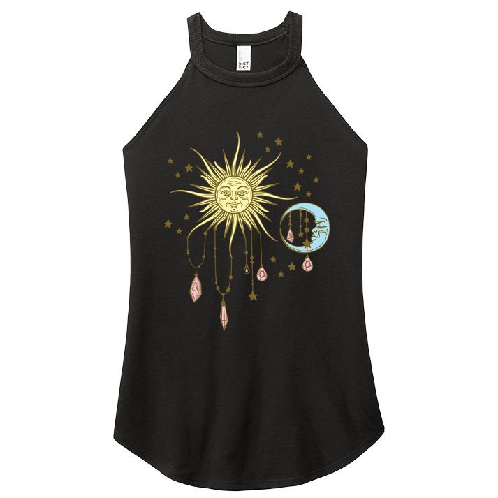Celestial Sun Moon W Stars 90S Witch Whimsigoth Aesthetic Funny Gift Women's Perfect Tri Rocker Tank