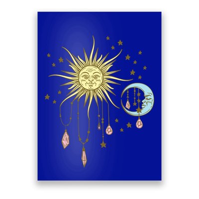 Celestial Sun Moon W Stars 90S Witch Whimsigoth Aesthetic Funny Gift Poster