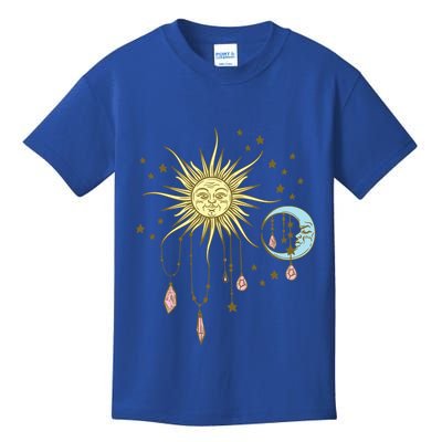 Celestial Sun Moon W Stars 90S Witch Whimsigoth Aesthetic Funny Gift Kids T-Shirt