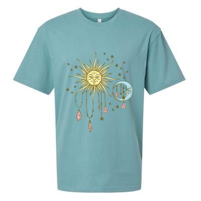 Celestial Sun Moon W Stars 90S Witch Whimsigoth Aesthetic Funny Gift Sueded Cloud Jersey T-Shirt