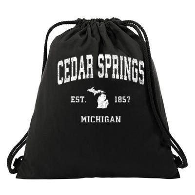 Cedar Springs Michigan Mi Vintage Athletic Sports Drawstring Bag