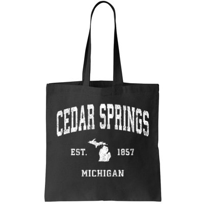 Cedar Springs Michigan Mi Vintage Athletic Sports Tote Bag