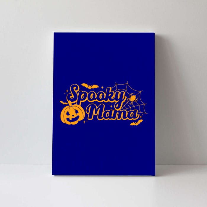 Cute Spooky Mama Pumpkin Retro Halloween Matching Family Mom Gift Canvas